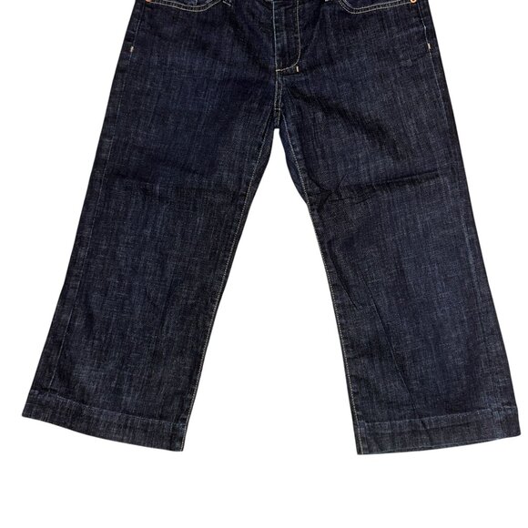 READ 7 For All Mankind 7FAM Dojo Womens Crop Jeans 30 20 Dark Wash Embroidered - Picture 4 of 8